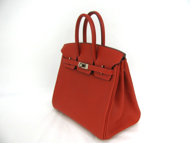 エルメス バーキン25/ハンドバッグ/ヴァーミリオンレッド/金具 シルバー）/ヴォーエプソン